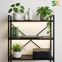 Стелаж металевий фарбований "Лофт" 900х800х400мм, 3 полиць(і), ЛДСП