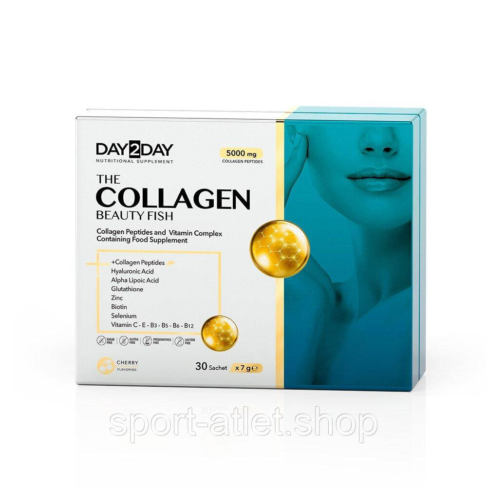 Колаген Orzax Day2Day The Collagen Beauty Fish, 30 пакетиків для підтримання шкіри, волосся і нігтів, фото 1