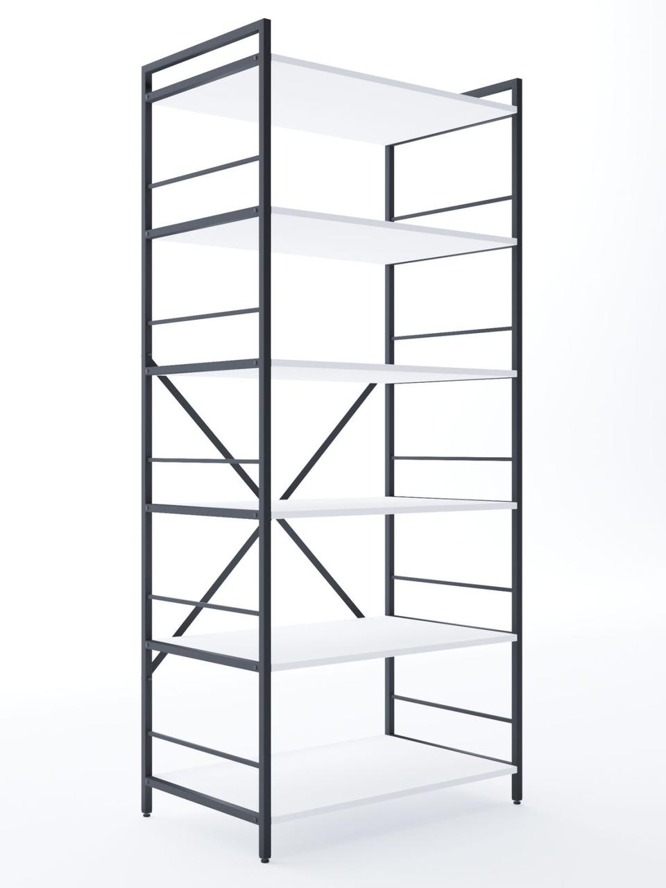 Стелаж металевий фарбований "Лофт" 1 800х600х240мм, 6 полиць(і), ЛДСП, фото 1