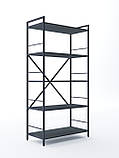 Стелаж металевий фарбований "Лофт" 1 800х600х240мм, 6 полиць(і), ЛДСП, фото 3