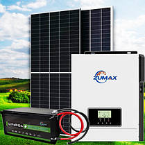 Комплект альтернативної енергетики! Zumax 3000W + LiFePO4 акумулятор 24В 100А / год (кабель) + Сонячна панель 615Вт!, фото 3
