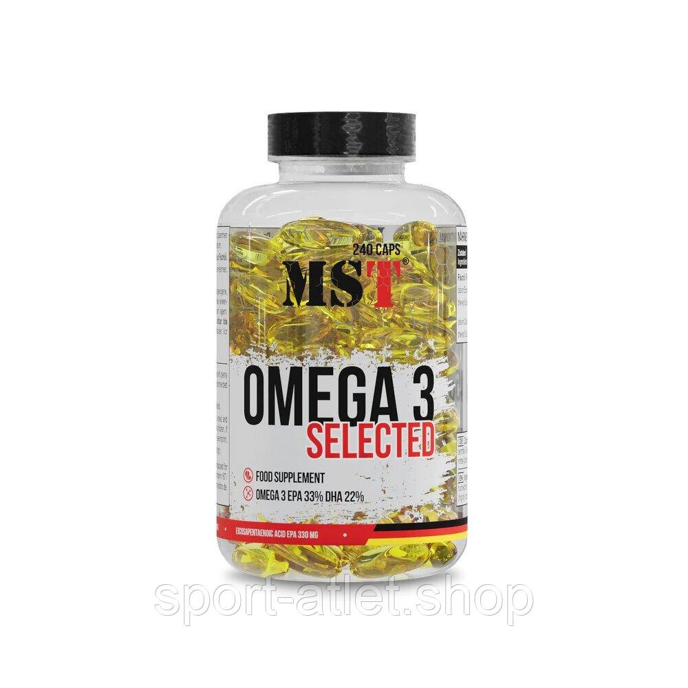Омега-3 MST Omega 3 Selected 55%, 240 капсул для підтримки серцево-судинної системи, фото 1