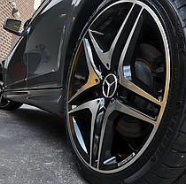 Ковпачки (заглушки) + подіум (бочка) у литі диски Mercedes Benz (Мерседес) 75 мм Матові-чорні (A000400 09), фото 5