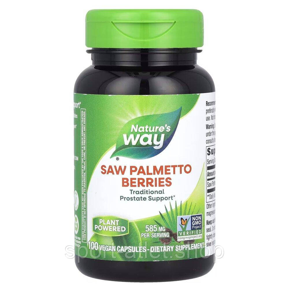 Ягоди пальметто Nature's Way Saw Palmetto Berries, 100 вегакапсул для підтримки передміхурової залози, фото 1