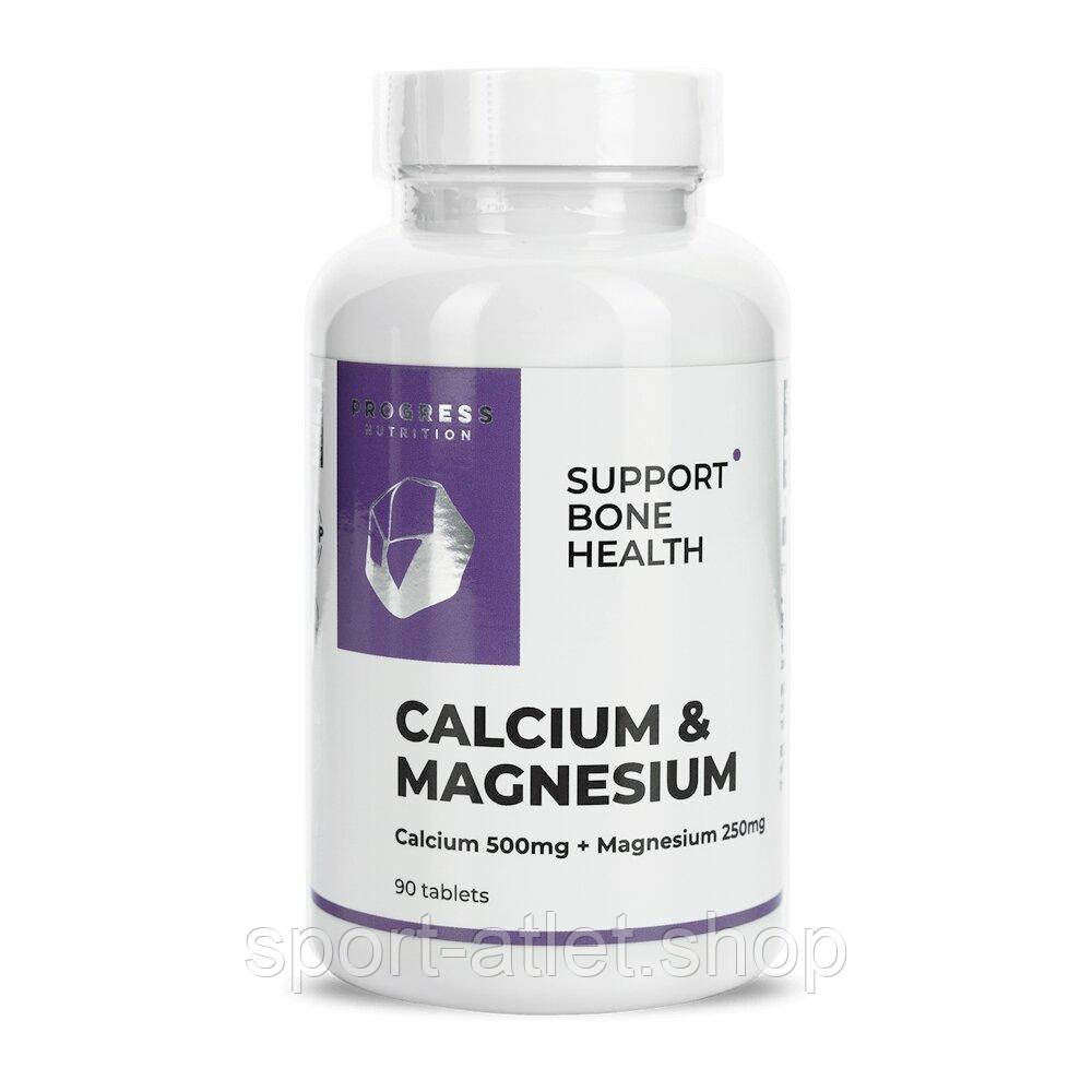 Вітаміни та мінерали Progress Nutrition Calcium & Magnesium, 90 таблеток
