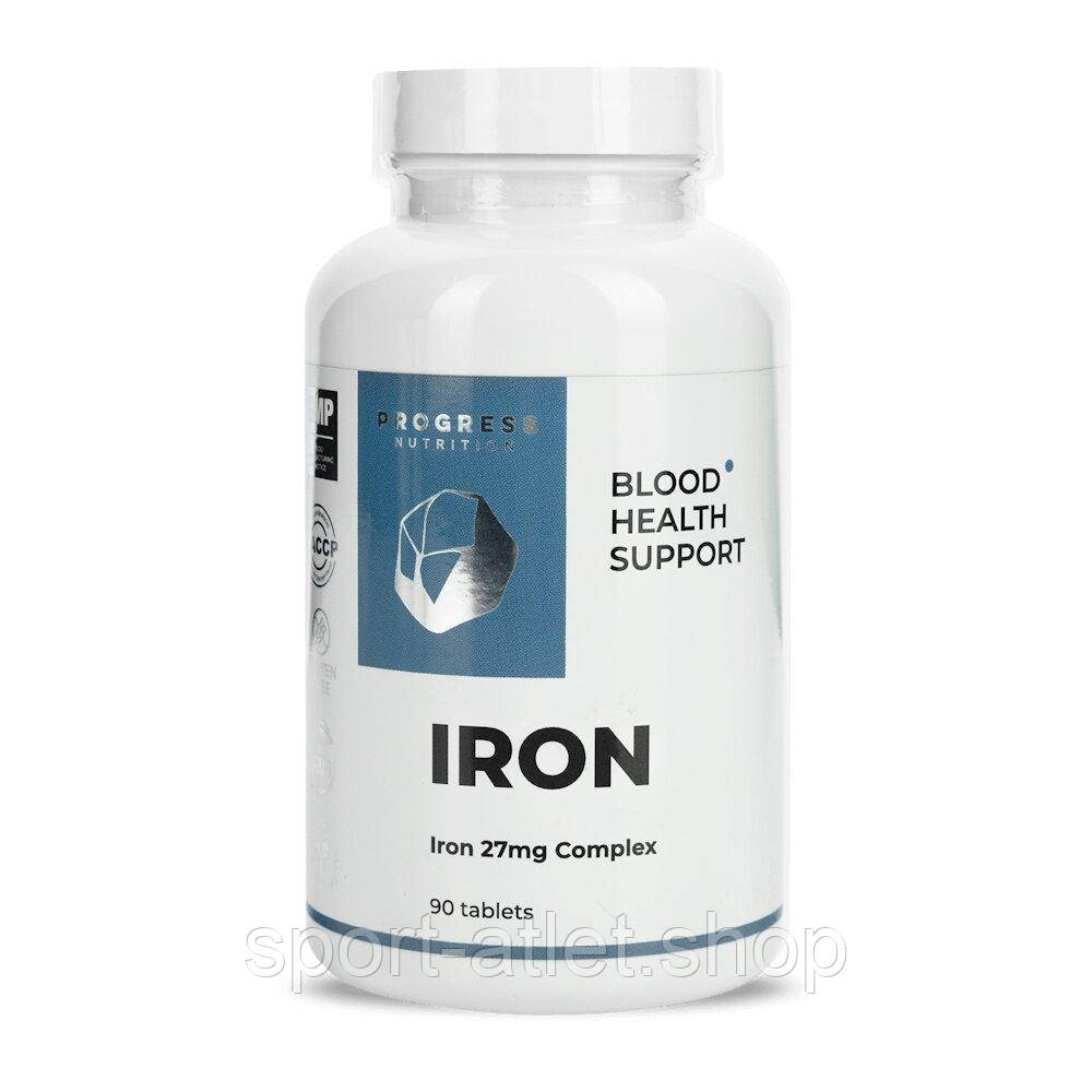 Залізо Progress Nutrition Iron Complex, 90 таблеток з цинком та вітамінами В6,9,12
