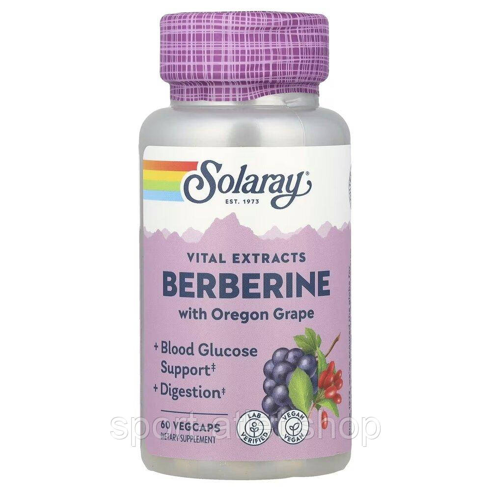 Берберин і корінь орегонського винограду Solaray Berberine with Oregon Grape, 60 вегакапсул для підтримки організму, фото 1