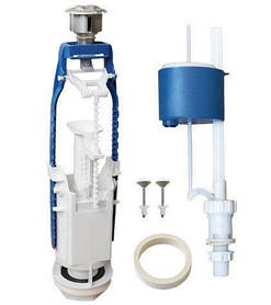 Зливний механізм двокнопковий + Поплавець з нижнім підведенням 1/2" 1/18