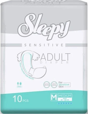 Підгузки для дорослих SLEEPY Sensitive Adult розмір М №10 (85 - 125 см), фото 1