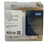 Ланцюг KMC e12 Ti-N Gold 130 ланок з замком в боксі, фото 3