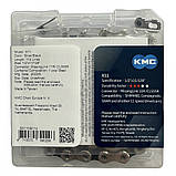 Ланцюг KMC X11 Silver/Black 1/2 X 11/128 114 ланок з замком в боксі, фото 3
