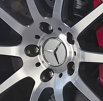 Ковпачки (заглушки) на литі диски Mercedes Benz ((Мерседес) 75 мм Чорный-Карбон, фото 6
