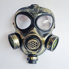 Пластикова карнавальна маска Сталкер золота, 18х23 см