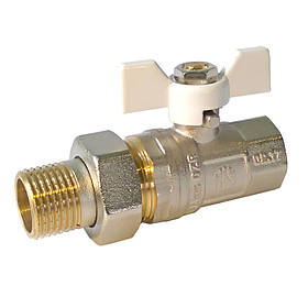 Кран-американка прямий 3/4" ASСO PN40 БІЛИЙ метелик 1/20