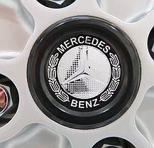 Ковпачки (заглушки) в литі диски Mercedes-Benz (Мерседес) 60 мм. Класик сріблясто-чорні, фото 6