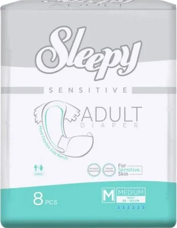 Підгузки для дорослих SLEEPY Sensitive Adult розмір М №8 (85 - 125 см)