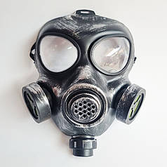 Пластикова карнавальна маска Сталкер срібна, 18х23 см