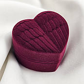 Коробочка для украшения сердечко из бордового бархата