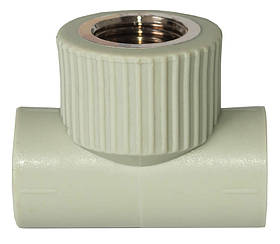 Трійник PPR Ø20 х 3/4"В х 20 Tebo сірий 15/90
