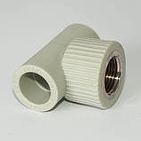 Трійник PPR Ø20 х 3/4"В х 20 Tebo сірий 15/90, фото 3