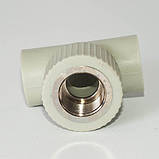 Трійник PPR Ø20 х 3/4"В х 20 Tebo сірий 15/90, фото 4