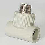 Трійник PPR Ø20 х 3/4"З х 20 Tebo сірий 15/90, фото 2