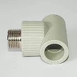 Трійник PPR Ø20 х 3/4"З х 20 Tebo сірий 15/90, фото 4