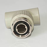 Трійник PPR з накидною гайкою Ø20 х 1/2" Tebo сірий 25/150, фото 4