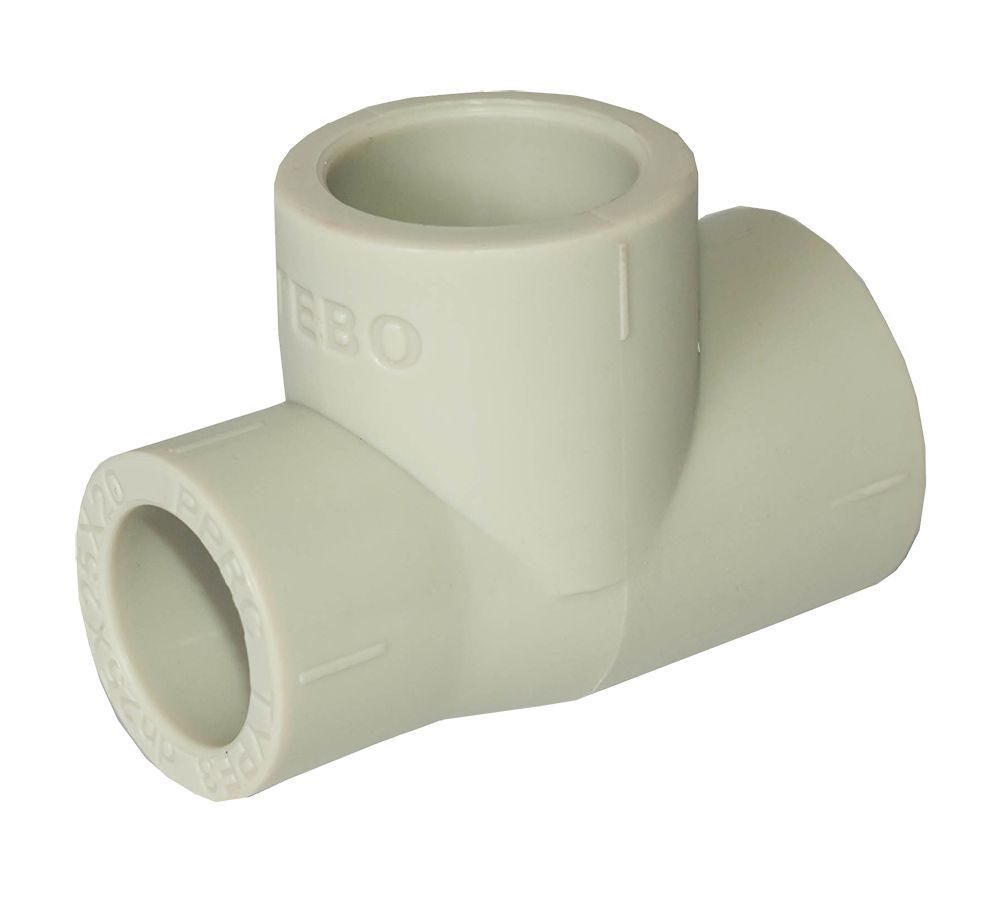 Трійник PPR редукційний 50 х 50 х 40 Tebo сірий 5/40, фото 1