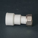 Муфта PPR з накидною гайкою (пластик.вставка) 20 x3/4" Tebo біла 40/160, фото 3