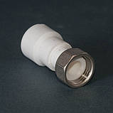Муфта PPR з накидною гайкою (пластик.вставка) 25 x3/4" Tebo біла 40/160, фото 4