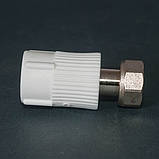 Муфта PPR з накидною гайкою (лат.вставка) 20 x3/4"В Tebo бiла 30/120, фото 2