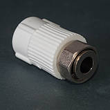 Муфта PPR з накидною гайкою (лат.вставка) 25 x1"В Tebo бiла 20/80, фото 3