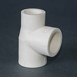 Трійник PPR редукційний 50 х 40 х 40 Tebo білий 5/50, фото 3
