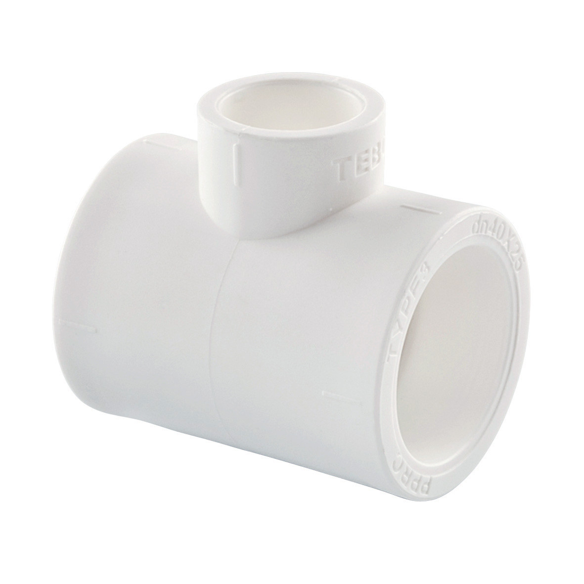 Трійник PPR редукційний 63 х 50 х 63 Tebo білий 2/32, фото 1