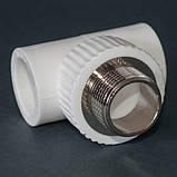 Трійник PPR зовнішній 32 х 1"З х 32 Tebo білий 10/40, фото 2