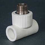 Трійник PPR зовнішній 32 х 1"З х 32 Tebo білий 10/40, фото 3
