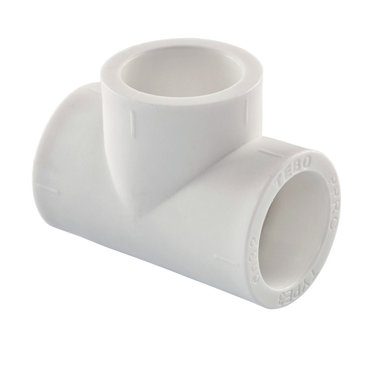 Трійник PPR з'єднувальний Ø75 Tebo білий 2/16, фото 1