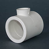 Трійник PPR редукційний 50 х 20 х 50 Tebo білий 12/72, фото 2