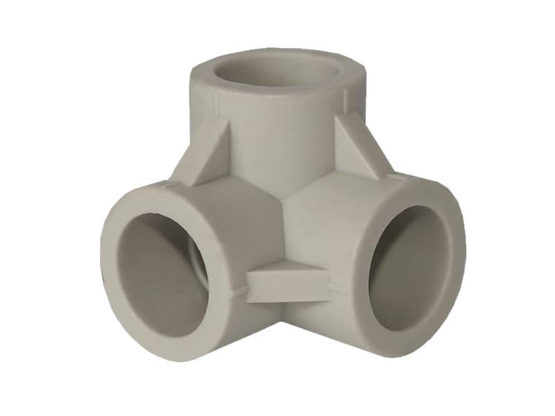 Трійник двоплоскісний PPR Ø25 сірий колір ASCO® 25/250шт, фото 1