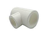 Трійник редукційний PPR Ø32x25x32 білий колір ASCO® 15/150шт, фото 3