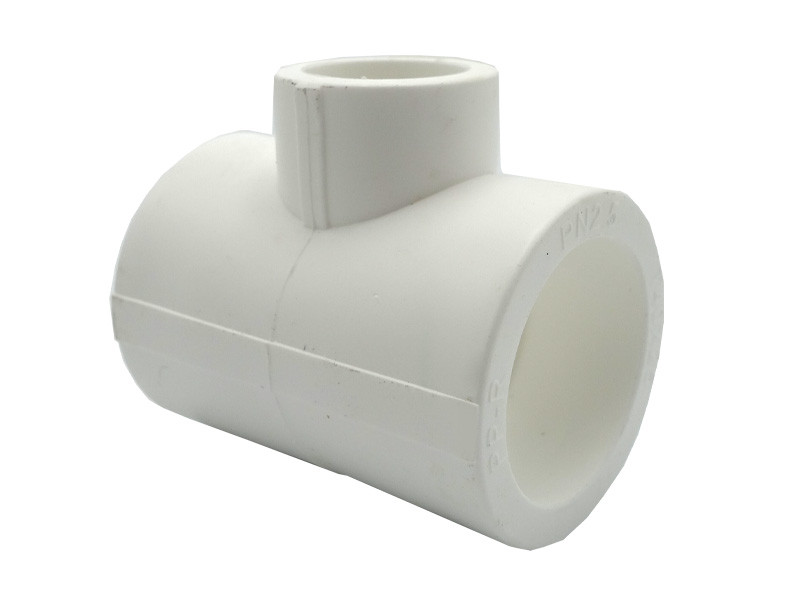 Трійник редукційний PPR Ø40x25x40 білий колір ASCO® 1/100шт, фото 1