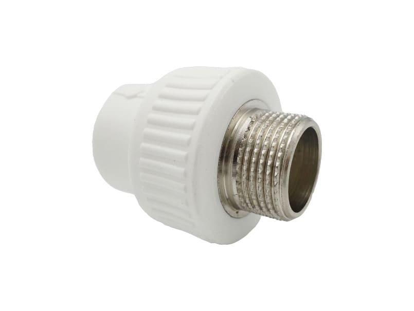 Муфта комбінована з зовнішньою pізьбою PPR Ø20x3/4" білий колір ASCO® 1/120шт, фото 1