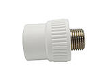 Муфта комбінована з зовнішньою pізьбою PPR Ø25x1/2" білий колір ASCO® 1/160шт, фото 3