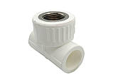 Трійник комбінований з внутрішньою різьбою PPR Ø20x1/2" білий колір ASCO® 20/120шт, фото 3