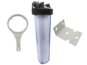 Колба BigBlue 10" Tiger Filtration прозора 04  (пластик.різьби/макс12атм) + картридж 1/4