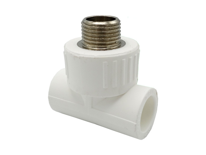 Трійник комбінований з зовнішньою різьбою PPR Ø20x1/2" білий колір ASCO® 20/120шт, фото 1