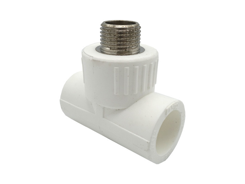 Трійник комбінований з зовнішньою різьбою PPR Ø25x1/2" білий колір ASCO® 1/90шт, фото 1