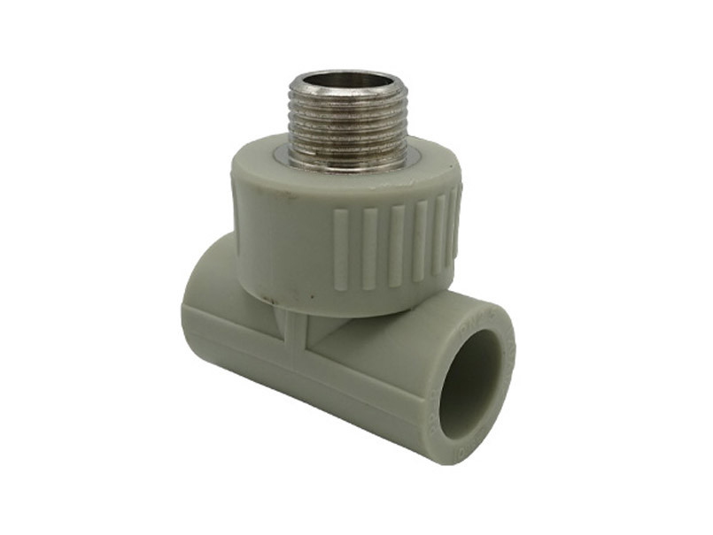 Трійник комбінований з зовнішньою різьбою PPR Ø20x1/2" сірий колір ASCO® 20/120шт, фото 1