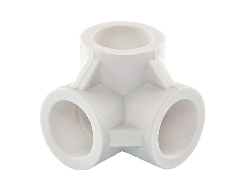 Трійник двоплоскісний PPR Ø25 білий колір ASCO® 25/250шт, фото 1